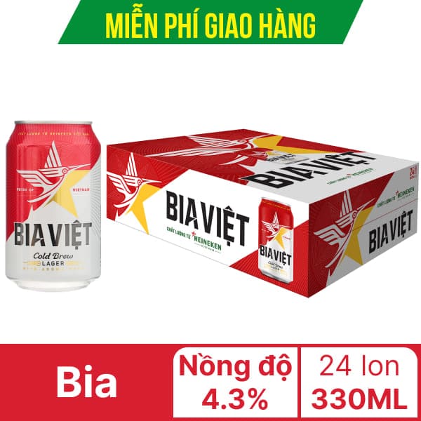 Thùng 24 lon bia Bia Việt 330ml